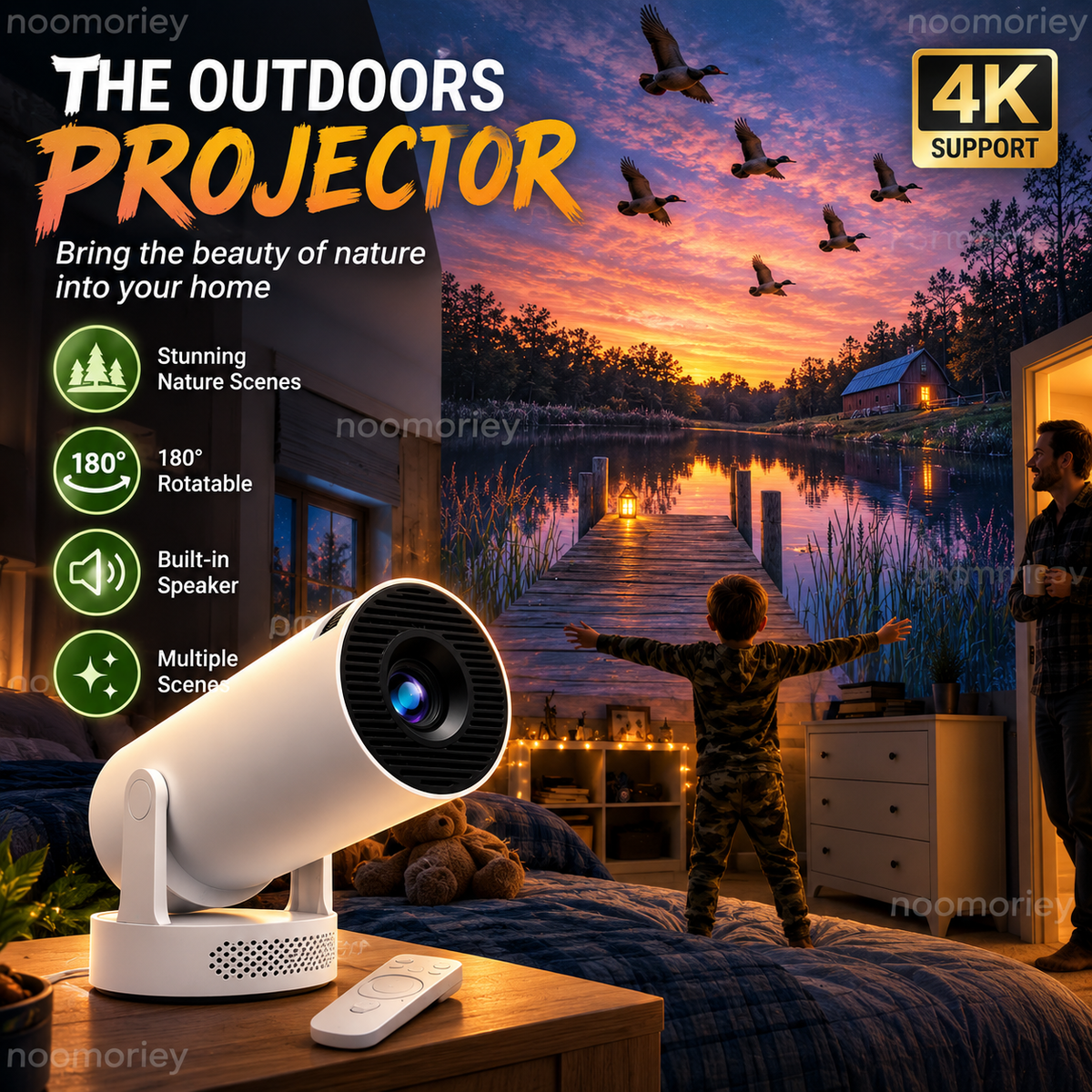 🏕️ Wildscape™ Nature Projector – Transform Any Room Into A Magical Outdoor Escape