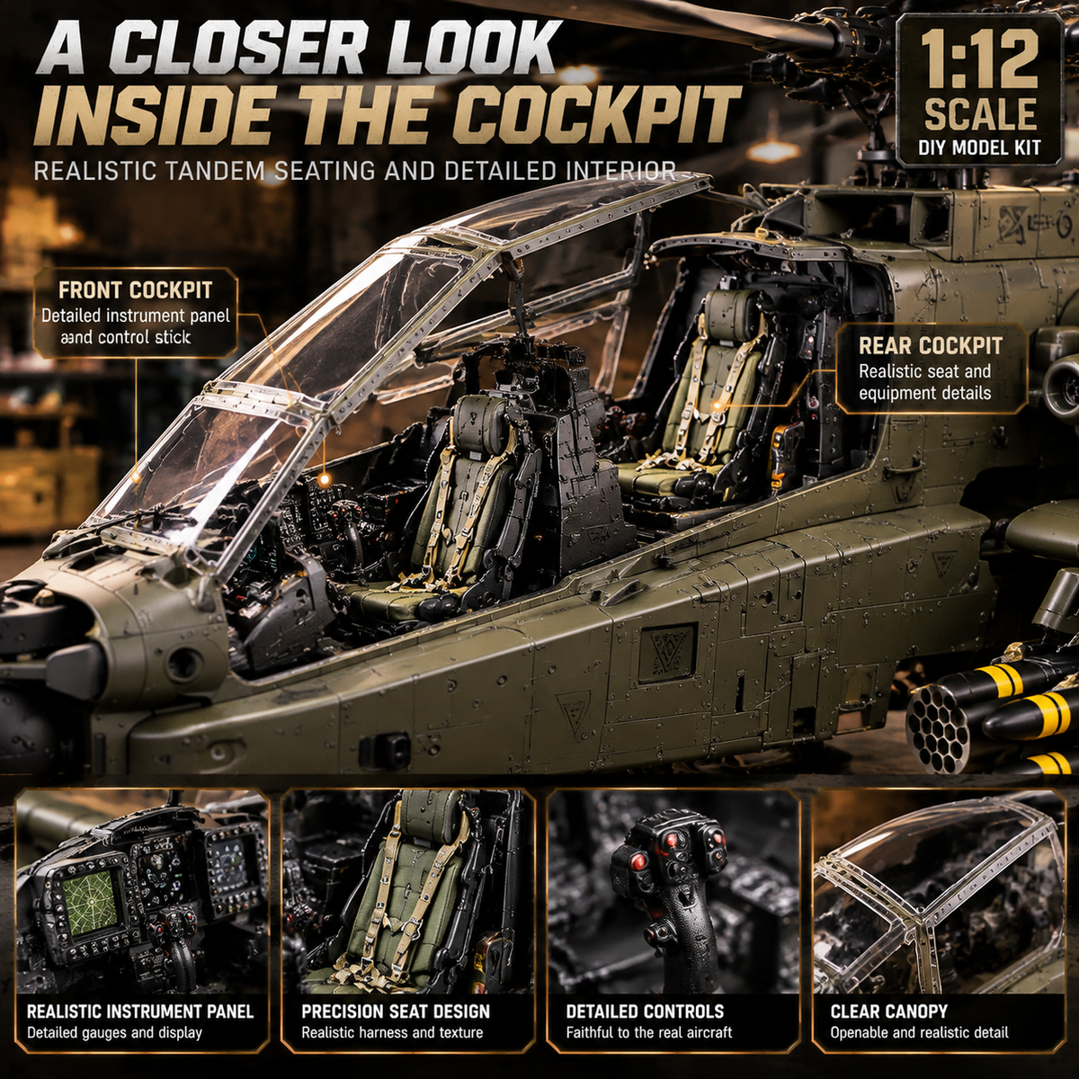 Apache Attack Helicopter Model Kit – Build Your Own Military Aviation Legend