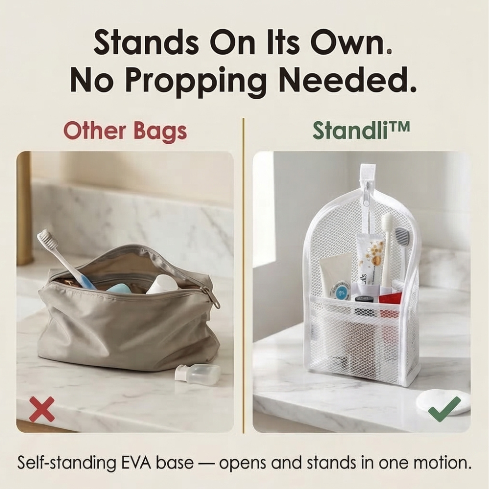 Standli – Self Standing Travel Toiletry Pouch