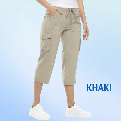 Women Cargo Capri Lightweight Hiking Cropped Pants