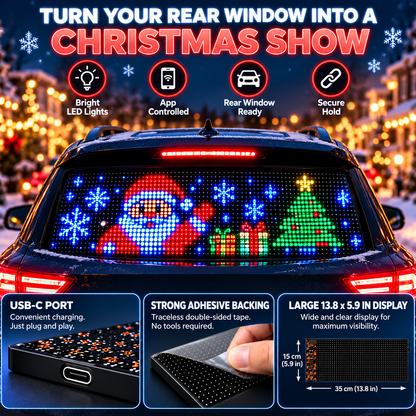 🚗 Smart LED Pixel Car Display – Custom Text, Colors & Animations