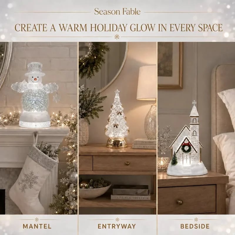 🎄 Musical Christmas Snow Globe Lantern – Glowing Lights & Swirling Snow