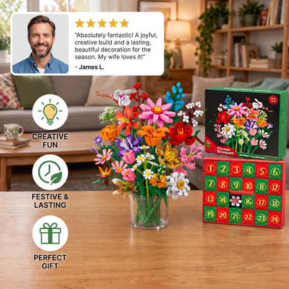 Christmas Building Block Flower Bouquet Calendar