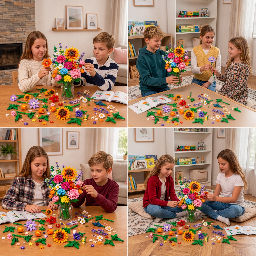 Christmas Building Block Flower Bouquet Calendar