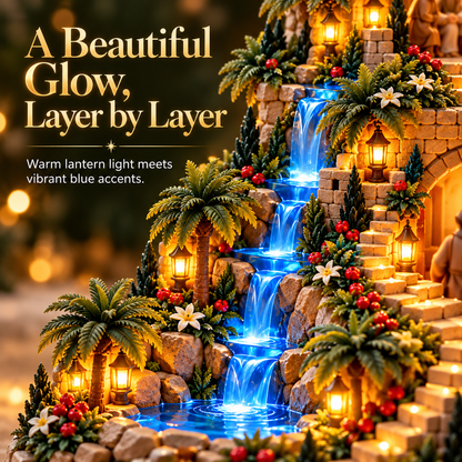 ✨ Illuminated Jesus’ Life Story Nativity Mountain – Christian Christmas Tabletop Decoration