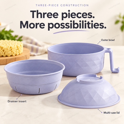 🍜Ramen Bowl Set, 1/2 Counts Microwave Safe Instant Noodle Bowl & Tableware Kit, Durable Matching Lunch Box For Student and Office Workers