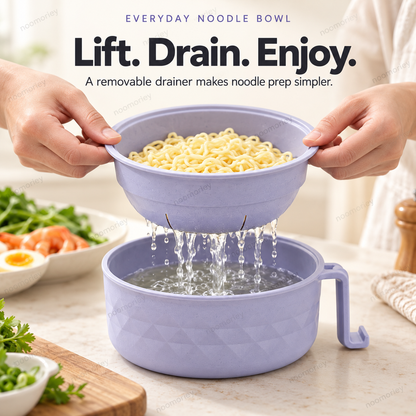 🍜Ramen Bowl Set, 1/2 Counts Microwave Safe Instant Noodle Bowl & Tableware Kit, Durable Matching Lunch Box For Student and Office Workers