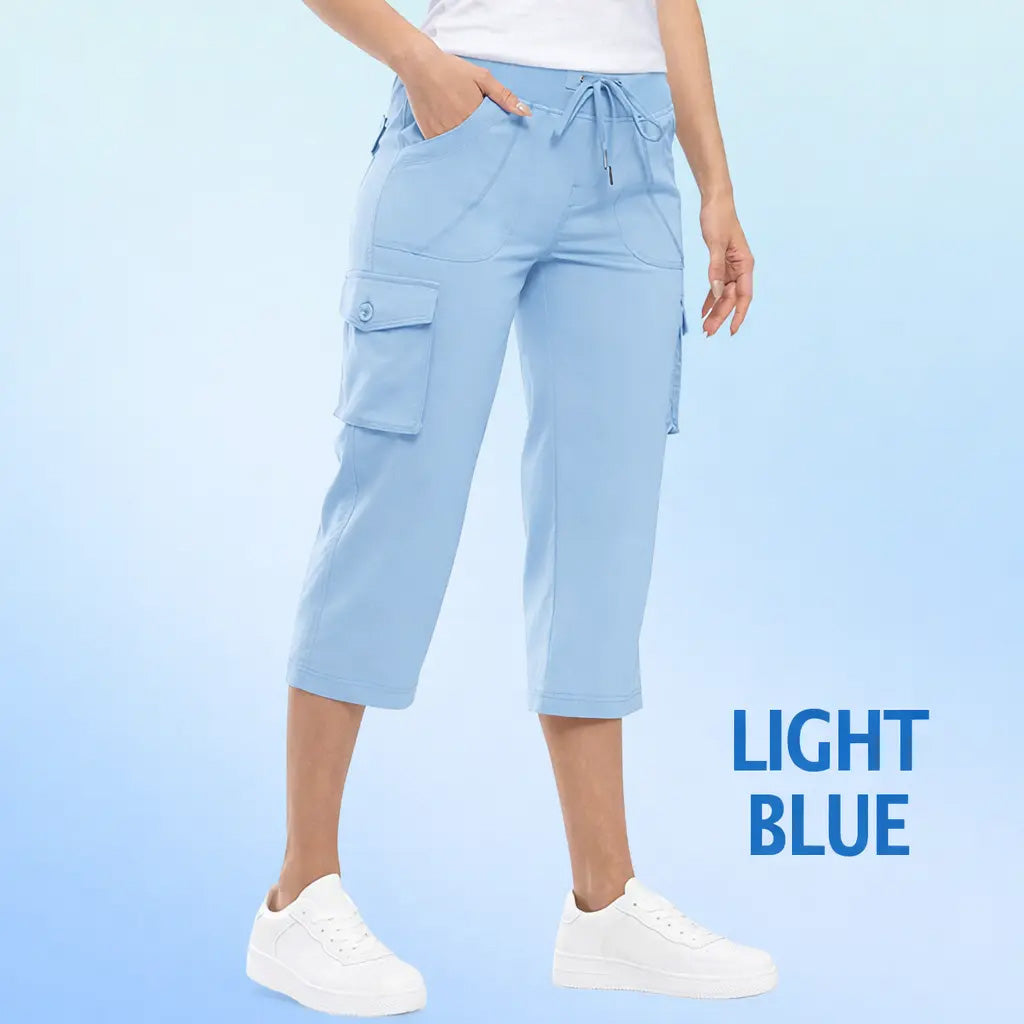 Women Cargo Capri Lightweight Hiking Cropped Pants
