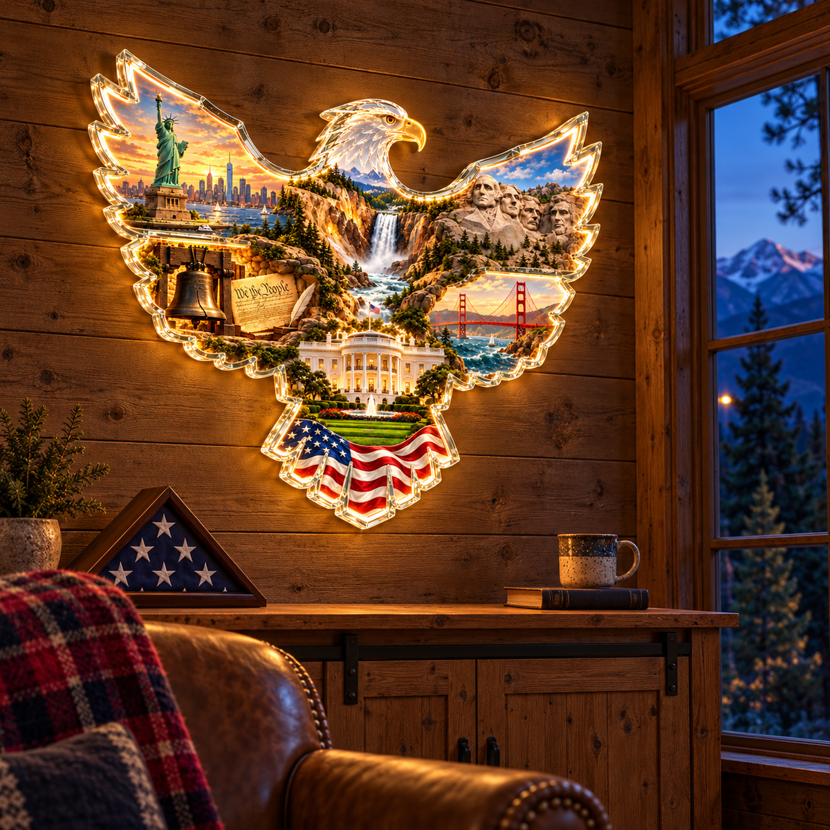 🦅🇺🇸 American Heritage™ Lighted Eagle Wall Art ✨