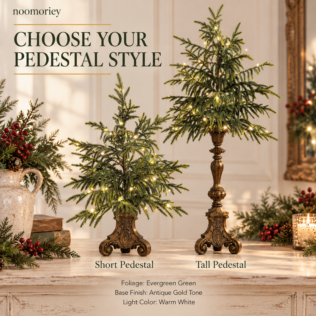 Vintage Lighted Norfolk Pine Trees