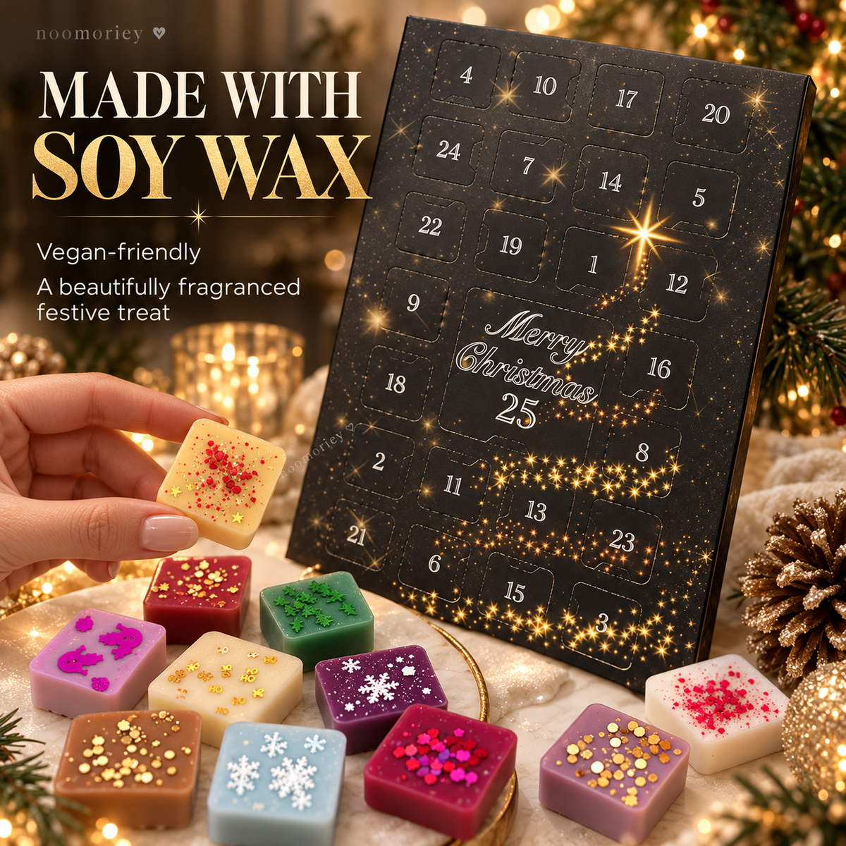 ⏰Only 50 Left!!!🚨—Available While Supplies Last.🎄 25-Day Luxury Wax Melt Advent Calendar – Scented Soy Wax Surprises for Cozy Christmas Moments !!!🎁