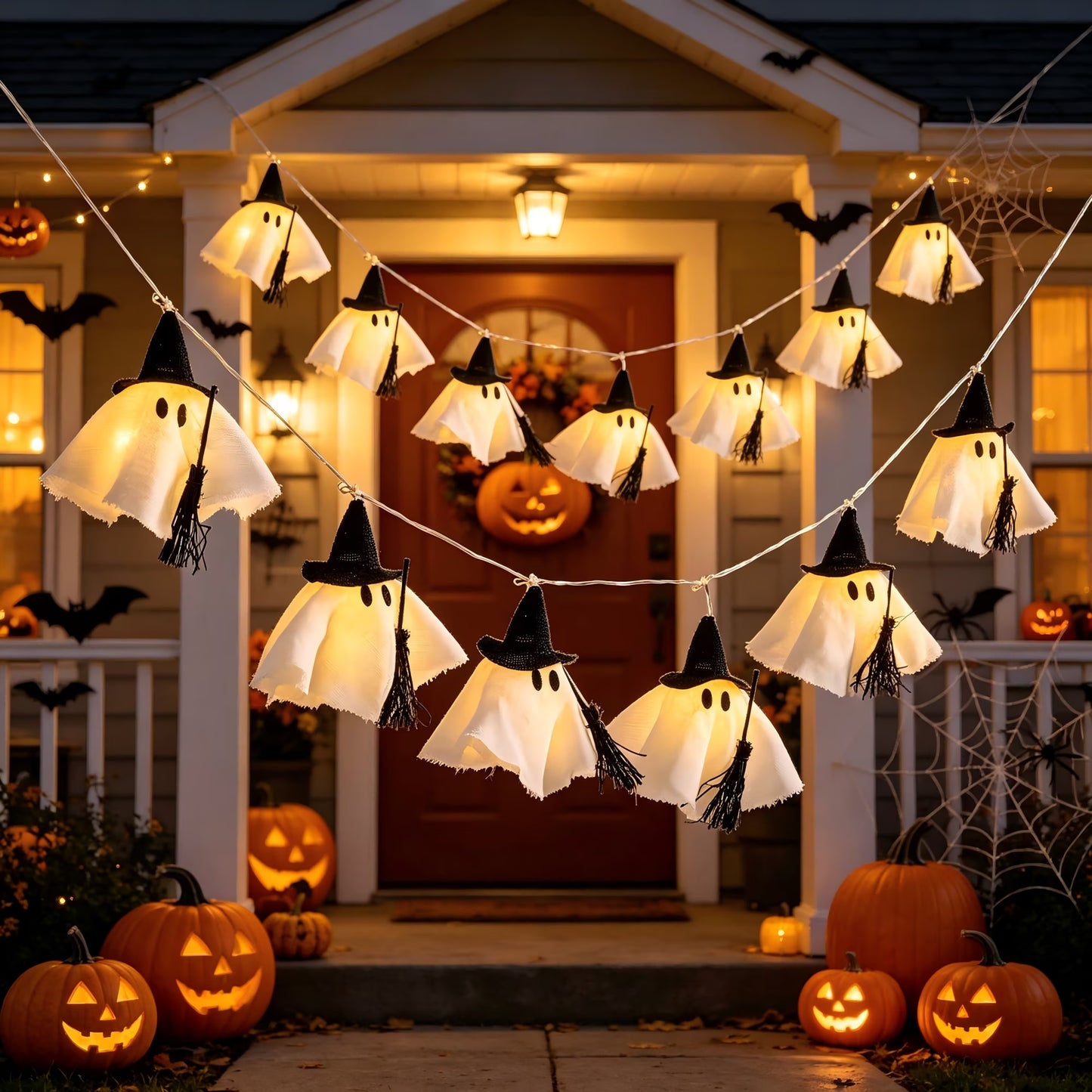 Lit Witch Ghost String Lights