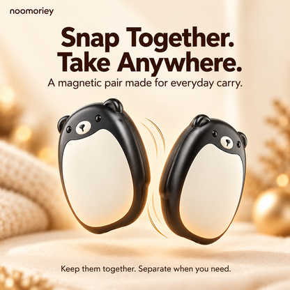 Cozy Bear Rechargeable Hand Warmers – 2-Pack Magnetic Design with 3 Heat Levels