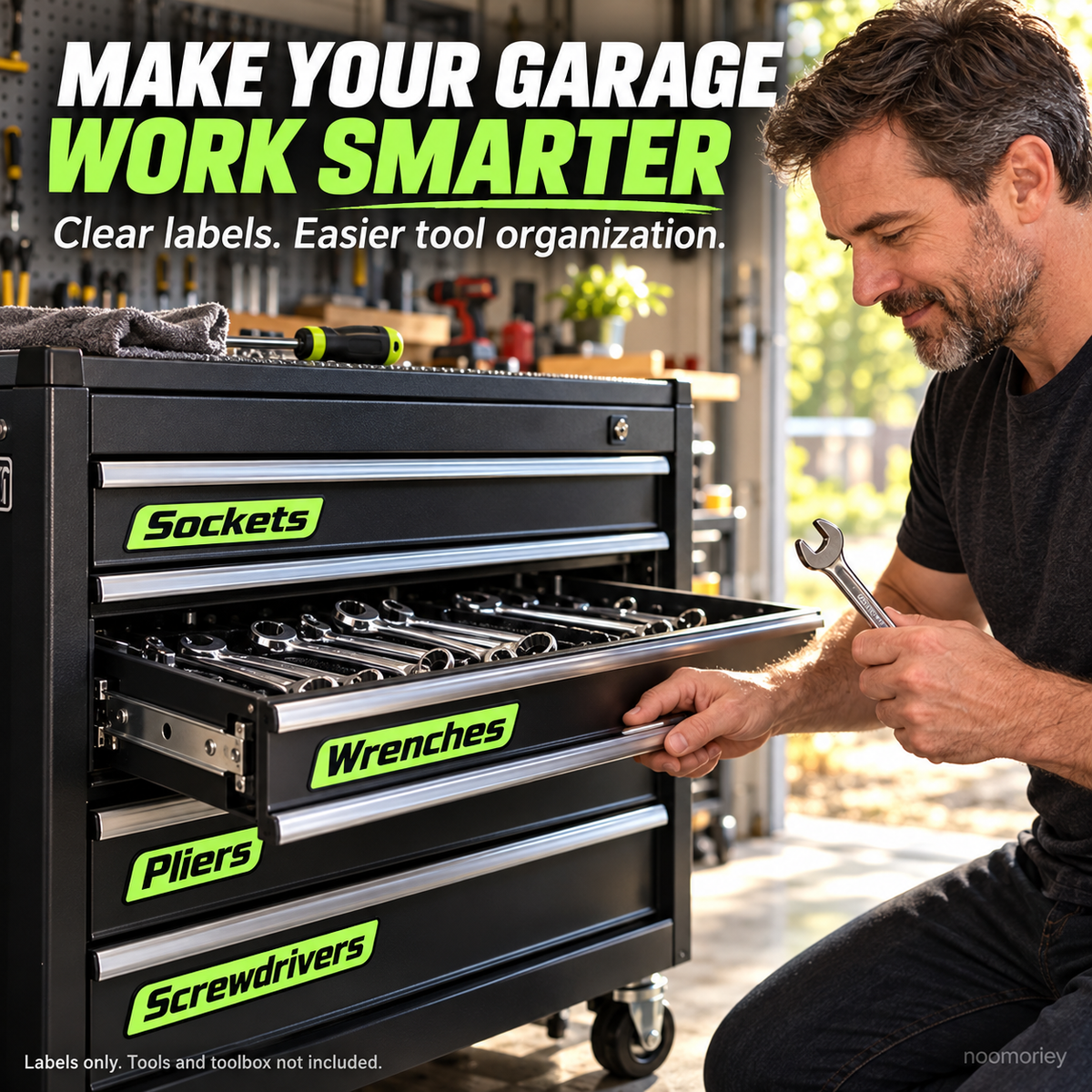 🔧 Magnetic Toolbox Drawer Labels