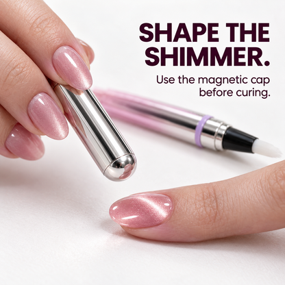 💅 Magnetic Cat-Eye Gel Nail Pen + Mini UV Lamp
