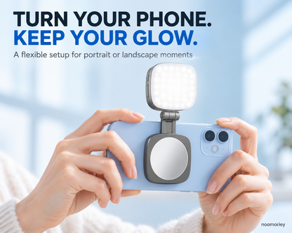 Magnetic Selfie Light with Mirror & Phone Stand