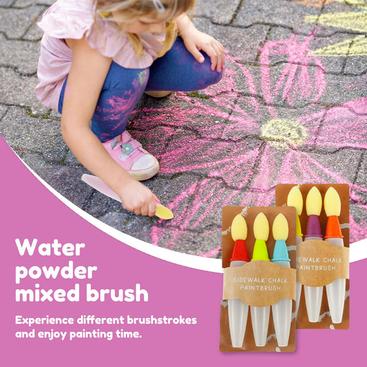 Sidewalk Chalk Paint Brush,Add Water to Brushes to Use,Easy to Use,Washable