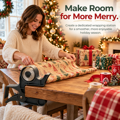 🎁 2PCS Tabletop Wrapping Paper Holder & Cutter – Easy Gift Wrapping Station for Christmas & Birthdays