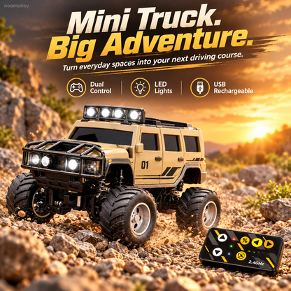 🚙 Mini RC Off-Road Truck – 2.4GHz Remote Control SUV with LED Lights, Spring Suspension & USB Rechargeable Battery 🎁