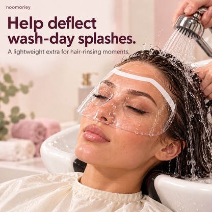 50-Pack Disposable Face Shields – Clear Adhesive Splash Guards for Hair Washing & Lash Care ✨