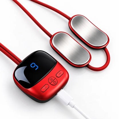 🔥Mini Necklace-Style Neck Massager — 4 Modes, 9 Intensity Levels, 3 Heat Settings, Smart Dual-Pulse Pendant Design!!!💆‍♀️✨