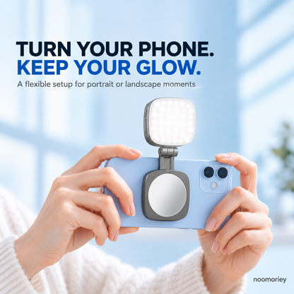 Magnetic Selfie Light with Mirror & Phone Stand