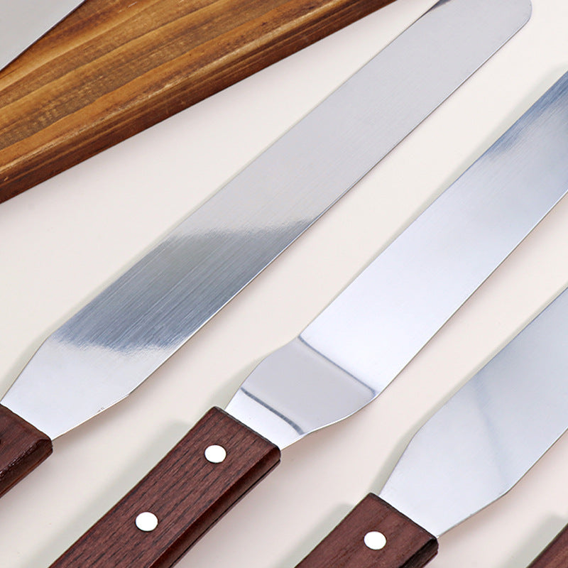 Ecotex 6" Stainless Steel Spatula- Smooth and Ergonomic Wooden Handle