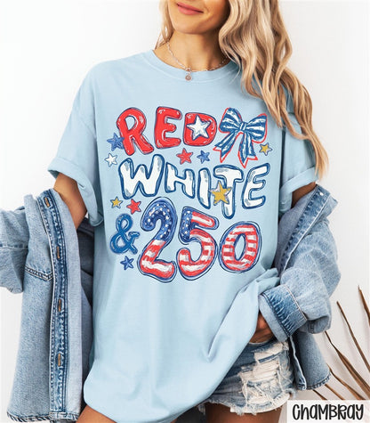 🇺🇸🎆Red White & 250 Shirt, Trendy Women's Tshirt