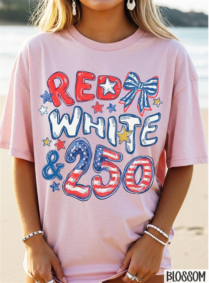 🇺🇸🎆Red White & 250 Shirt, Trendy Women's Tshirt