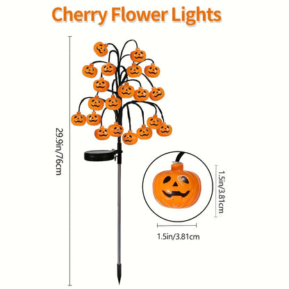 🎃 Pumpkin Solar Stake Lights 4PCS – Halloween Outdoor Yard Decor