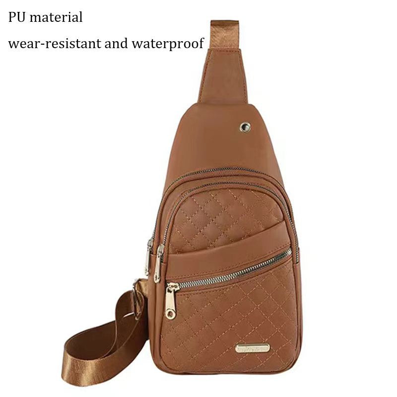 Women's Solid Color Quilted Waterproof Belt Bag - Adjustable Strap, Large Capacity, Matching Multiple Pockets