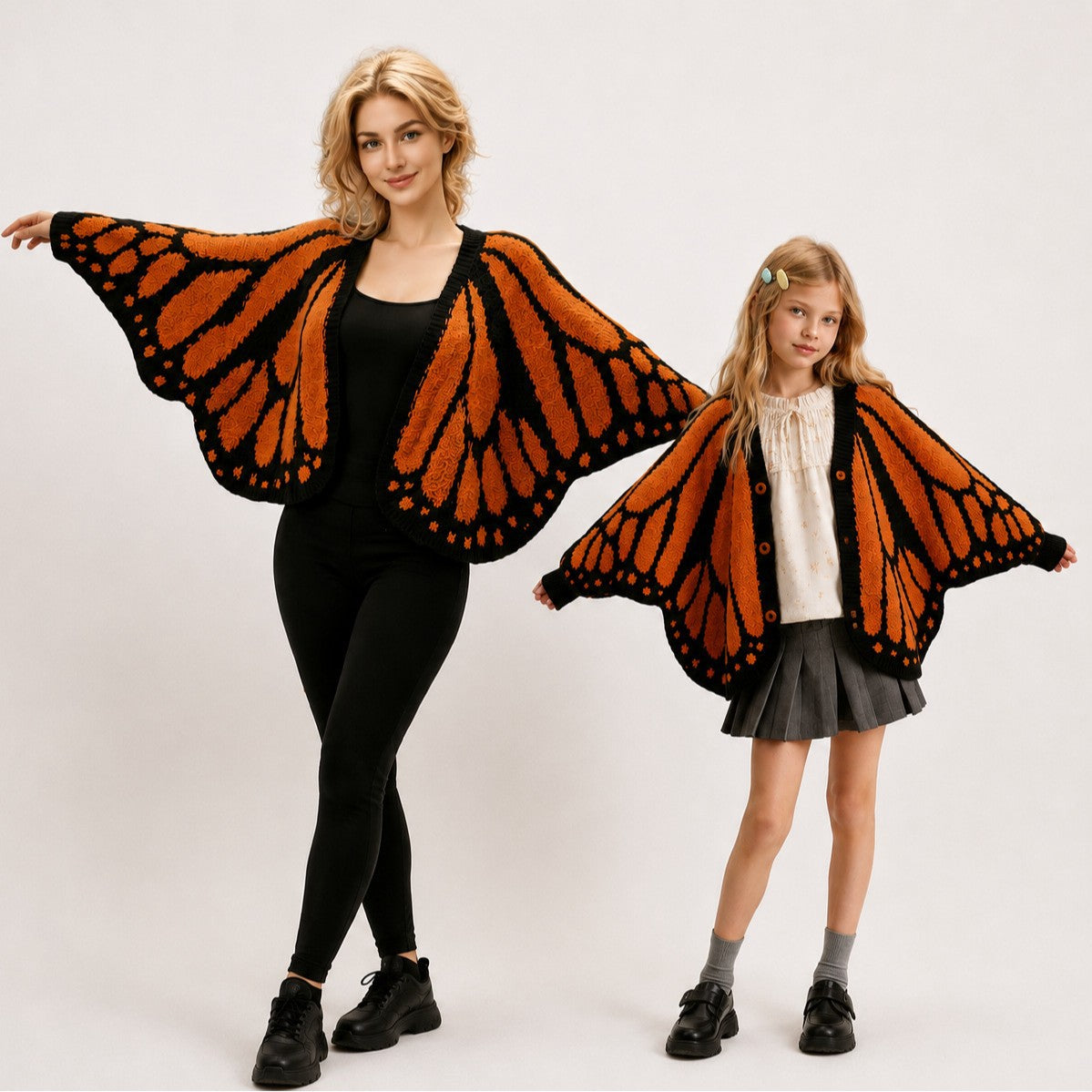 🦋Butterfly Wing Crochet Cardigan – Boho Open Front Knit Sweater