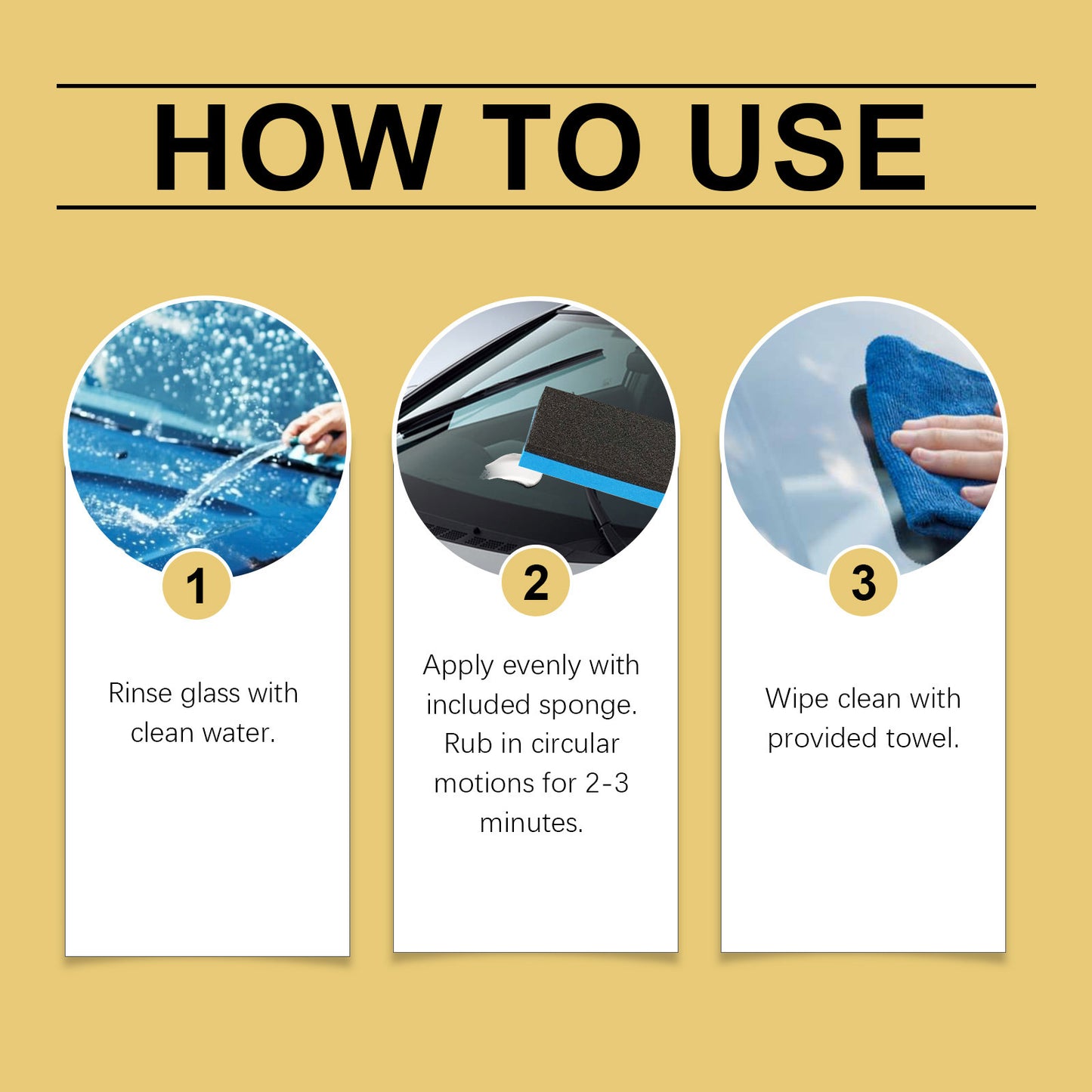 Car Windshield Oil Film Remover – Deep Glass Cleaner & Rain Repellent