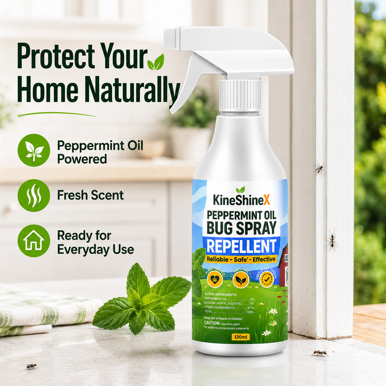 Reliant Pet Peppermint Oil Bug Spray 16oz Safe for Kids & Pets