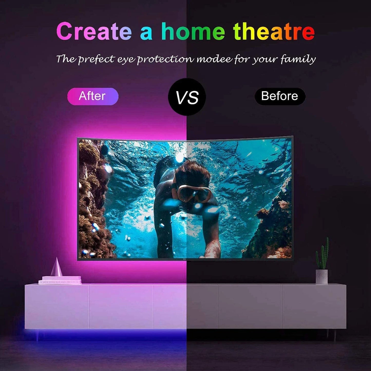 Smart RGB LED Strip Lights – Music Sync, App & Remote Control, Ultra-Long Customizable Mood Lighting
