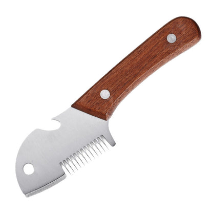 Wooden Handle Scallion Slicer, 3-in-1 Multifunctional Kitchen Cutter