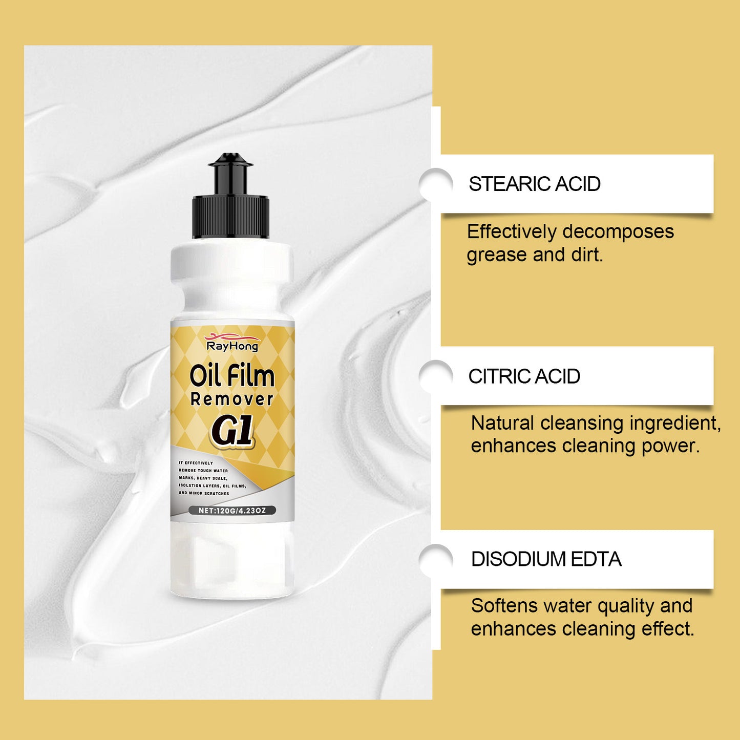 Car Windshield Oil Film Remover – Deep Glass Cleaner & Rain Repellent