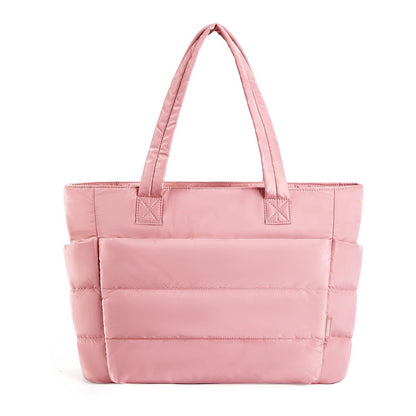 Quilted Puffer Tote Bag for Women – Large Capacity Laptop Shoulder Bag for Work, Travel & Everyday Use
