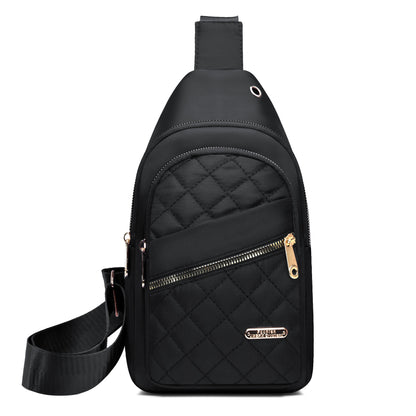 Women's Solid Color Quilted Waterproof Belt Bag - Adjustable Strap, Large Capacity, Matching Multiple Pockets