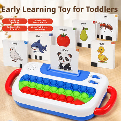 🌈 3-in-1 Interactive Learning Keyboard for Kids ✨ Light-Up Pop It Educational Toy