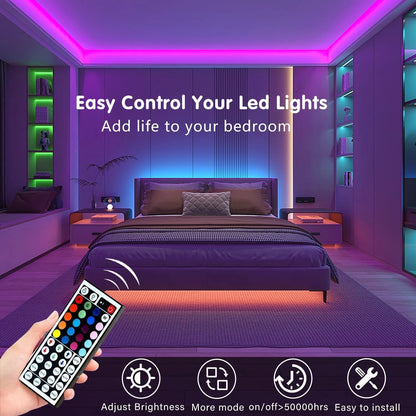 Smart RGB LED Strip Lights – Music Sync, App & Remote Control, Ultra-Long Customizable Mood Lighting