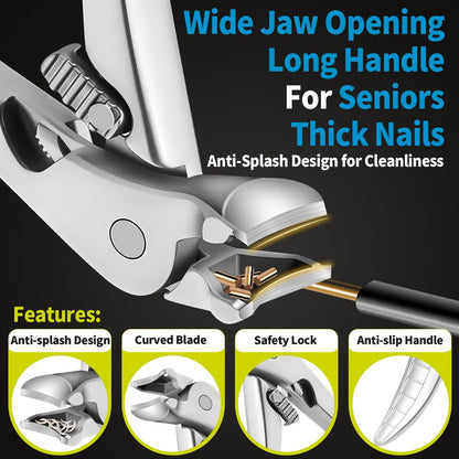🏆Flash Sale⚡40K+ SOLD! ✂️ Curved Nail Clipper – Ergonomic & Easy for Seniors 🖤