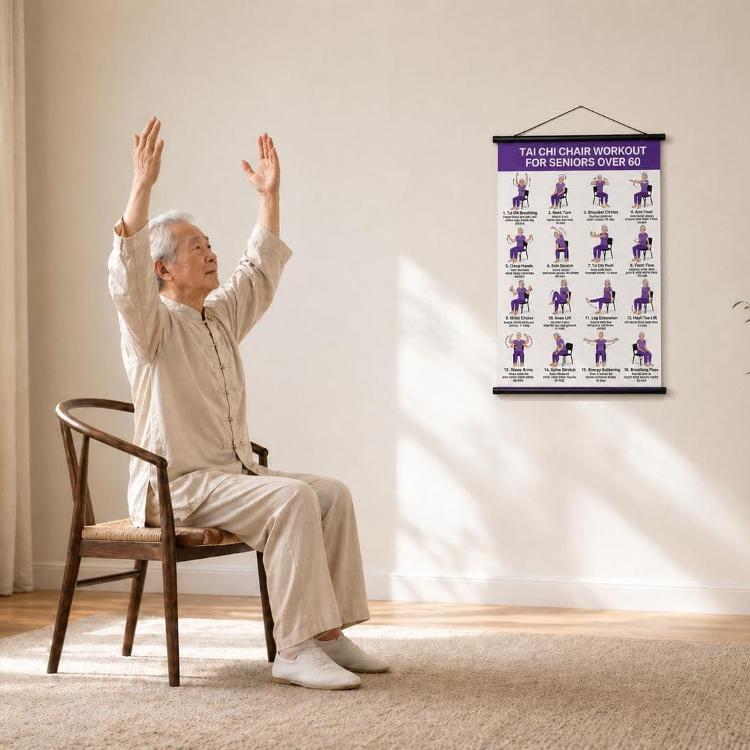 🔥Tai Chi Chair Workout Chart for Seniors (16 x 24 inches)