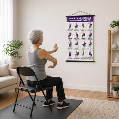 🔥Tai Chi Chair Workout Chart for Seniors (16 x 24 inches)