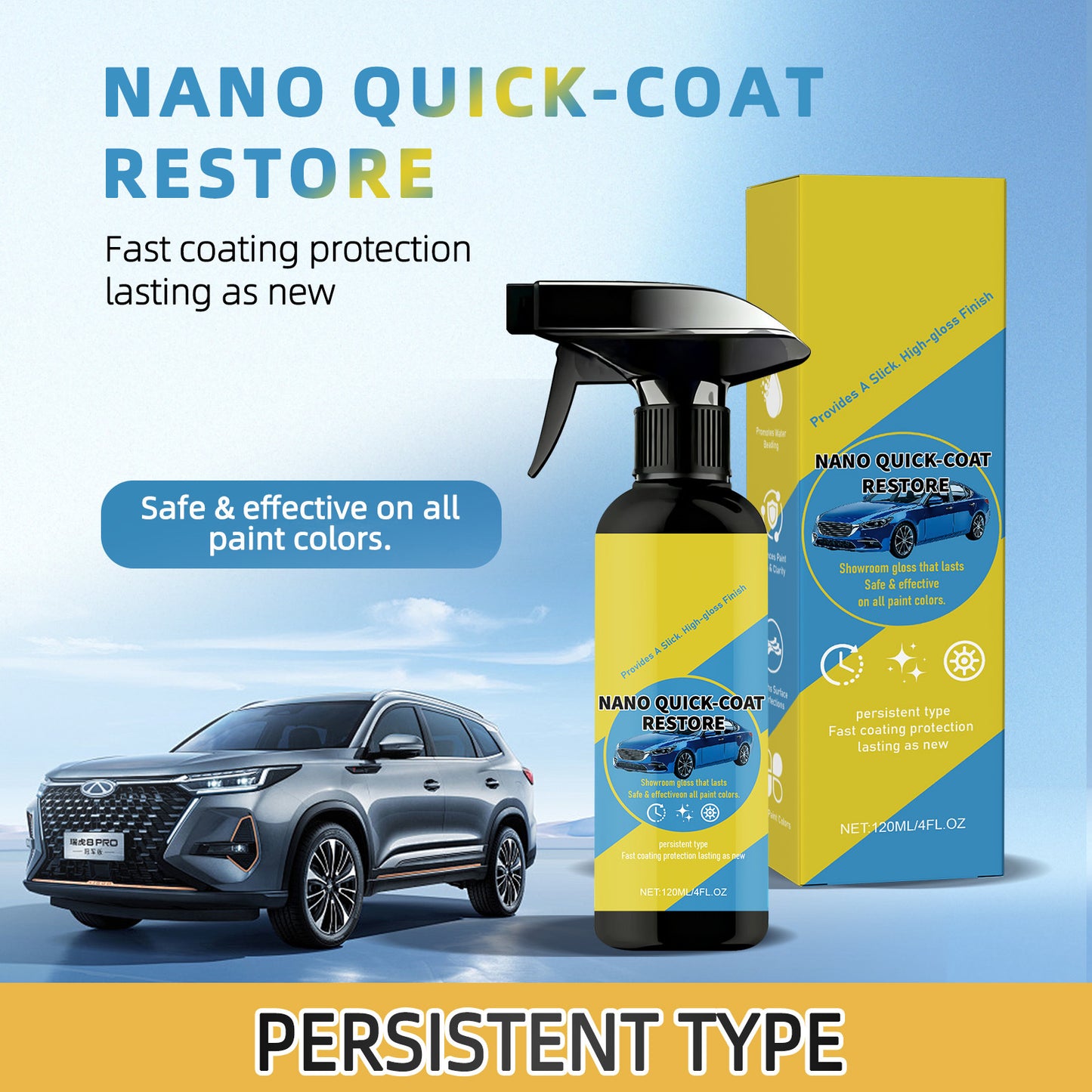 Nano automotive coating spraying – a professional spray coating with excellent hydrophobicity and UV protection.