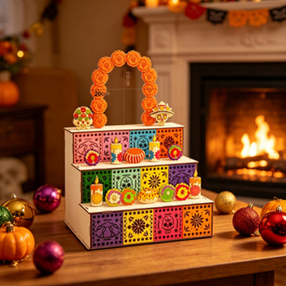 🎃🏵️Day of the Dead Wooden Altar Display Set