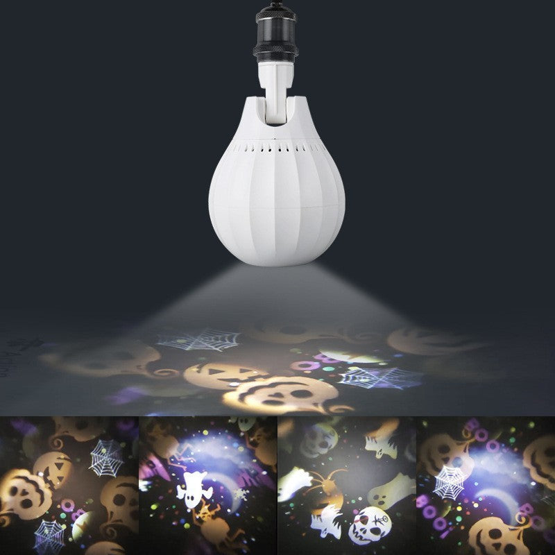 🎄50% OFF NOW! Colorful Rotating Christmas Atmosphere Projector‑ E27 Socket Holiday Projection Light Bulb, 180° Adjustable Festive Pattern Lamp for Xmas Party Home Decor