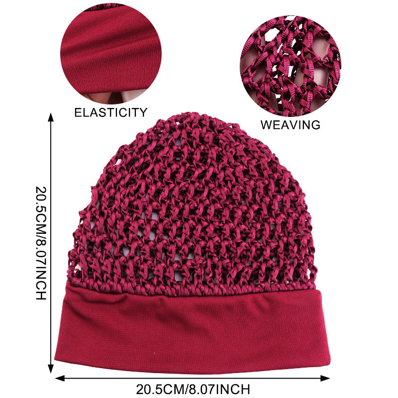 🔥Limited-Time 49% OFF🧶 Wide-Band Crochet Hair Net | 💨 Breathable Stretch Sleep & Beauty Hair Cap