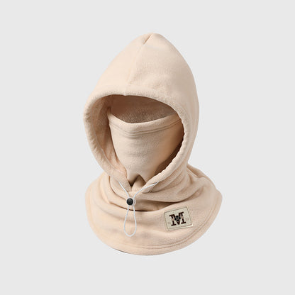 Integrated flannel warm face mask and hat