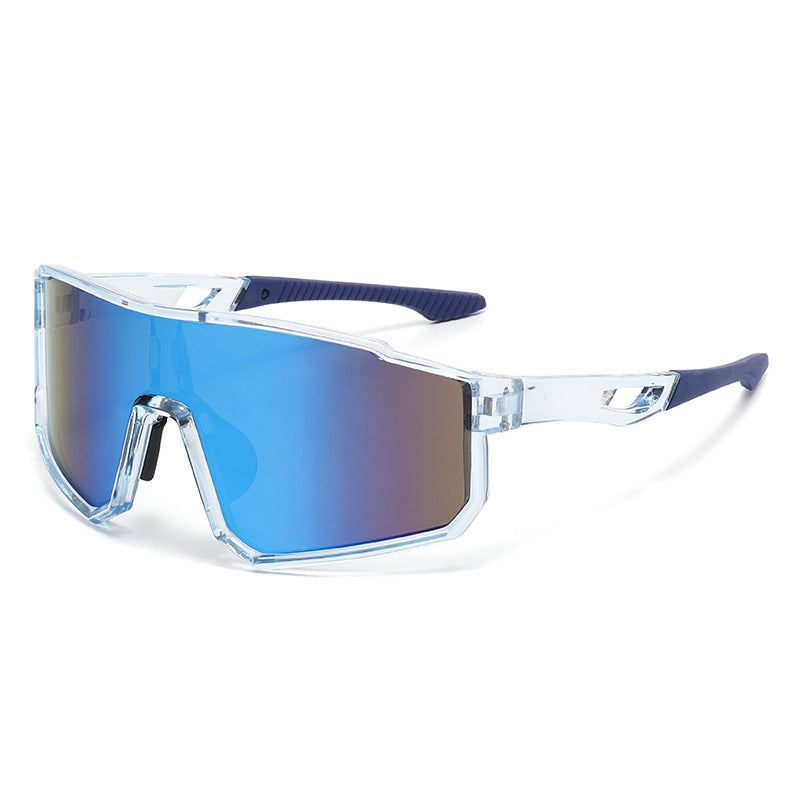 Unisex Statement Sunglasses - Colorful Mirrored 1-Piece Rubber Shield Design, Windproof UV400 Shield